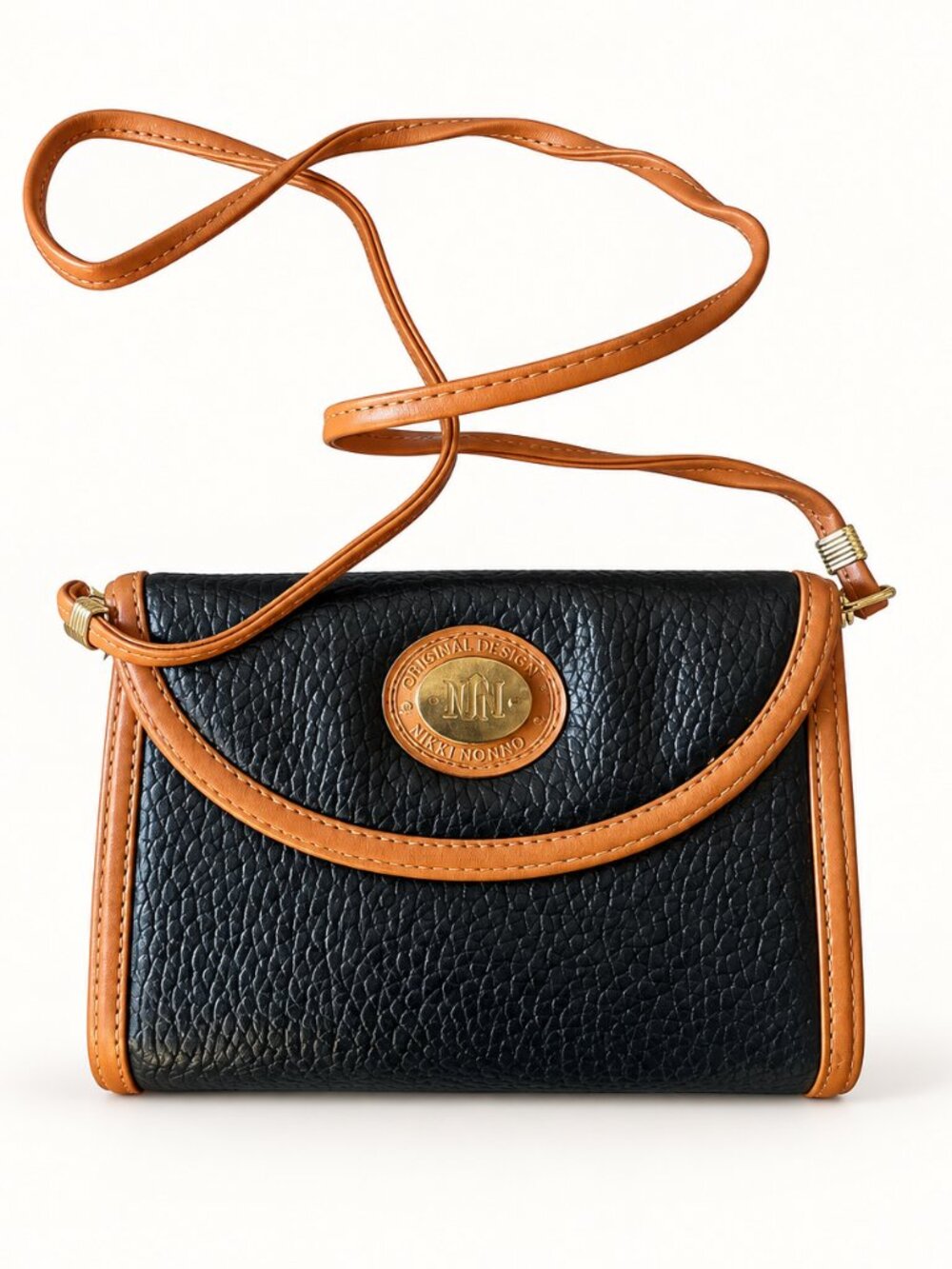 Nikki Nonno Black Pebbled Crossbody Bag Set with Wallet Coin Purse Keychain Box